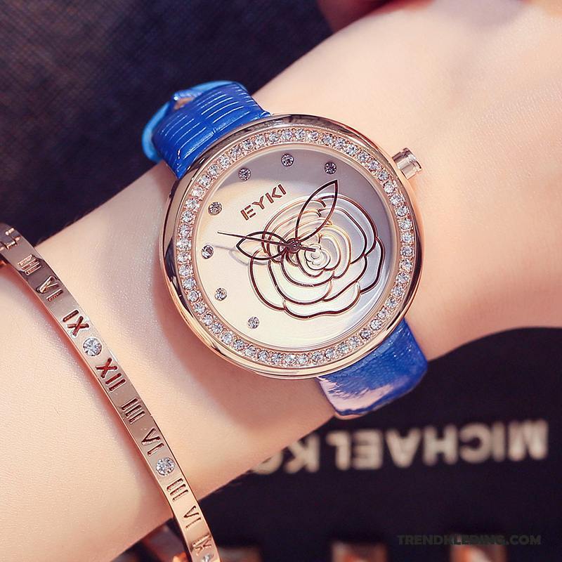 Horloge Dames Waterdicht Geschenk Meisje 2018 Nieuw Armbanden Blauw Wit