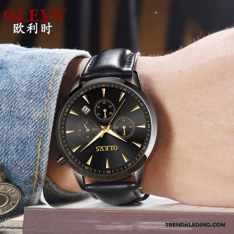 Horloge Heren 2018 Mode Lichtende Nachtwolken Waterdicht Sport Nieuw Wit Bruine