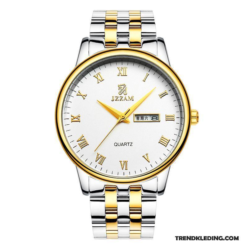 Horloge Heren Business Eenvoudig Casual Trend Waterdicht Riem Zwart Gouden