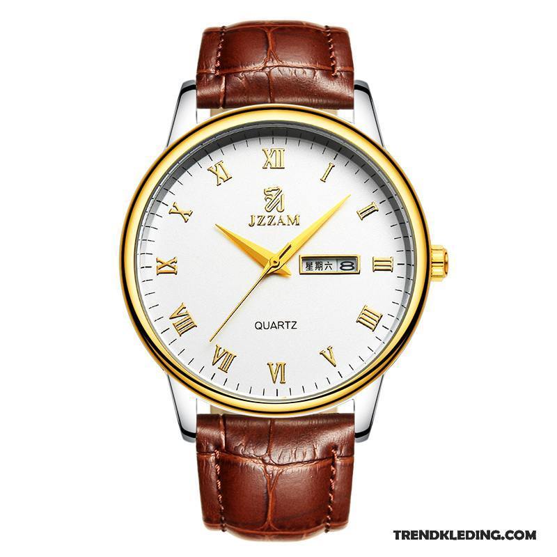 Horloge Heren Business Eenvoudig Casual Trend Waterdicht Riem Zwart Gouden