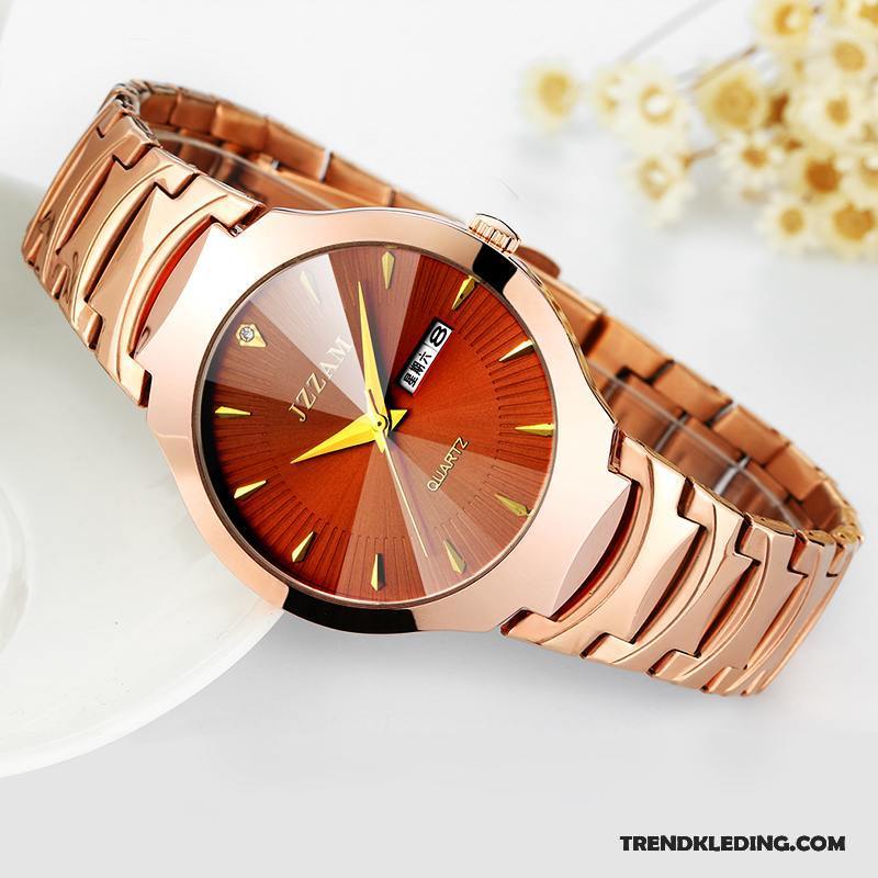 Horloge Heren Business Eenvoudig Casual Trend Waterdicht Riem Zwart Gouden