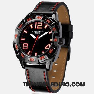 Horloge Heren Canvas Eenvoudig Sport Nylon Student Tiener Blauw Rood Wit