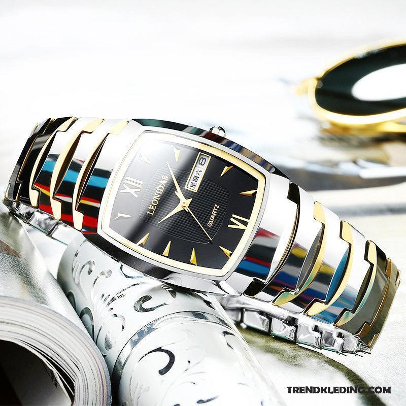 Horloge Heren Dun Eenvoudig Trend Mode Echte Business Wit Zwart