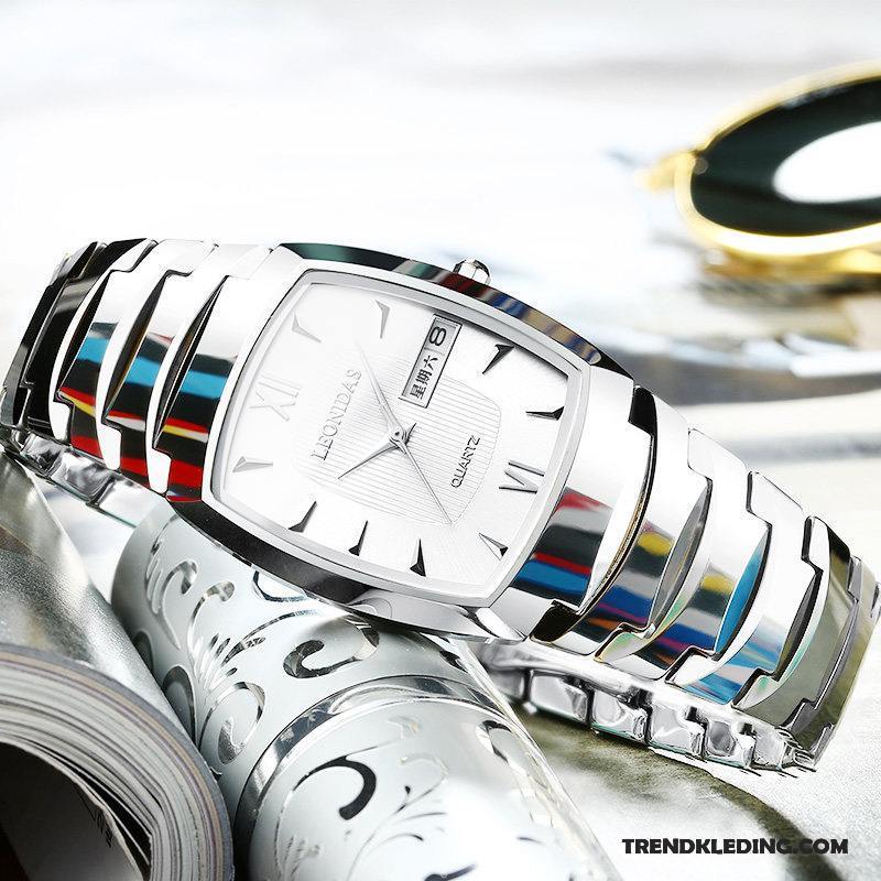 Horloge Heren Dun Eenvoudig Trend Mode Echte Business Wit Zwart