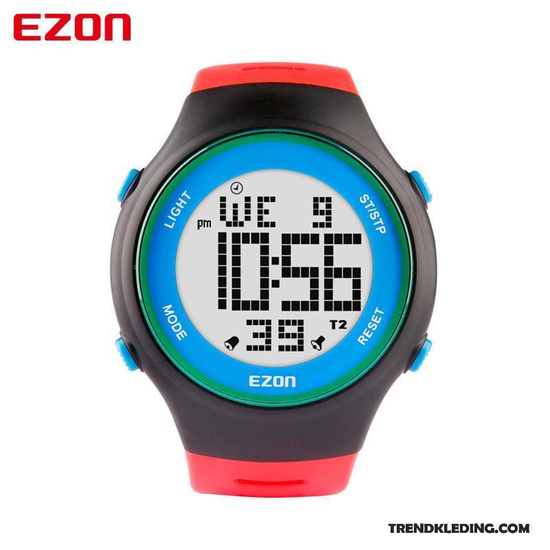 Horloge Heren Student Outdoor Mode Casual Elektronisch Horloge Waterdicht Zwart