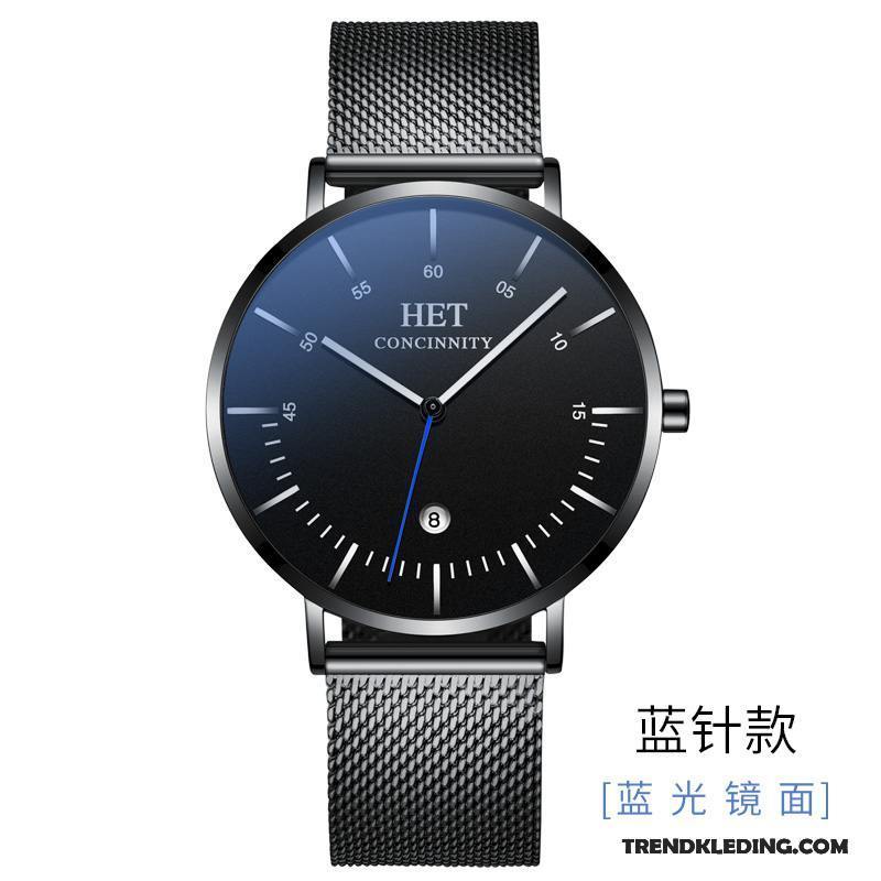 Horloge Heren Trend 2018 Mode Dun Quartz Horloge Nieuw Zwart