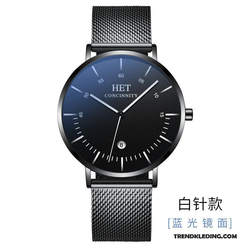 Horloge Heren Trend 2018 Mode Dun Quartz Horloge Nieuw Zwart