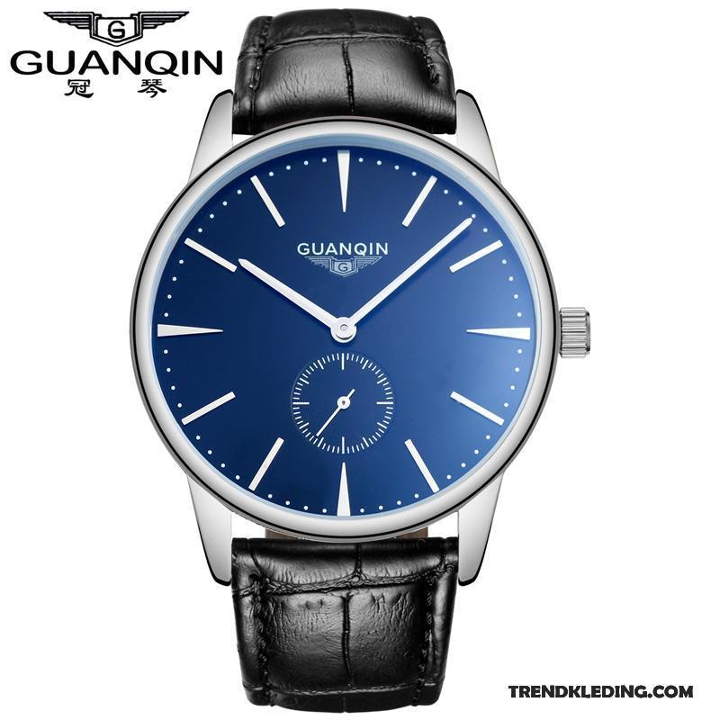 Horloge Heren Trend Echt Leer Student Casual Riem Mode Blauw