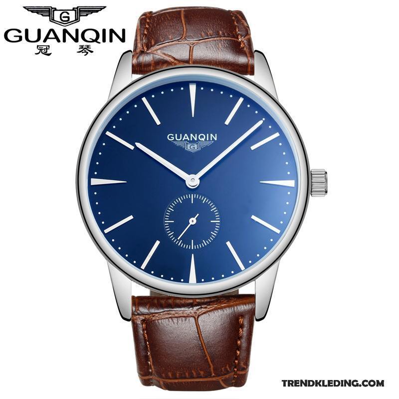 Horloge Heren Trend Echt Leer Student Casual Riem Mode Blauw