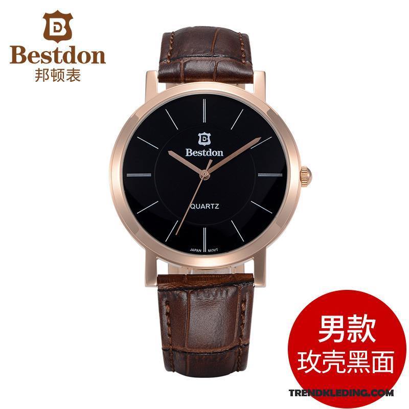 Horloge Heren Trend Eenvoudig Waterdicht Casual Mode Quartz Horloge Wit Zwart