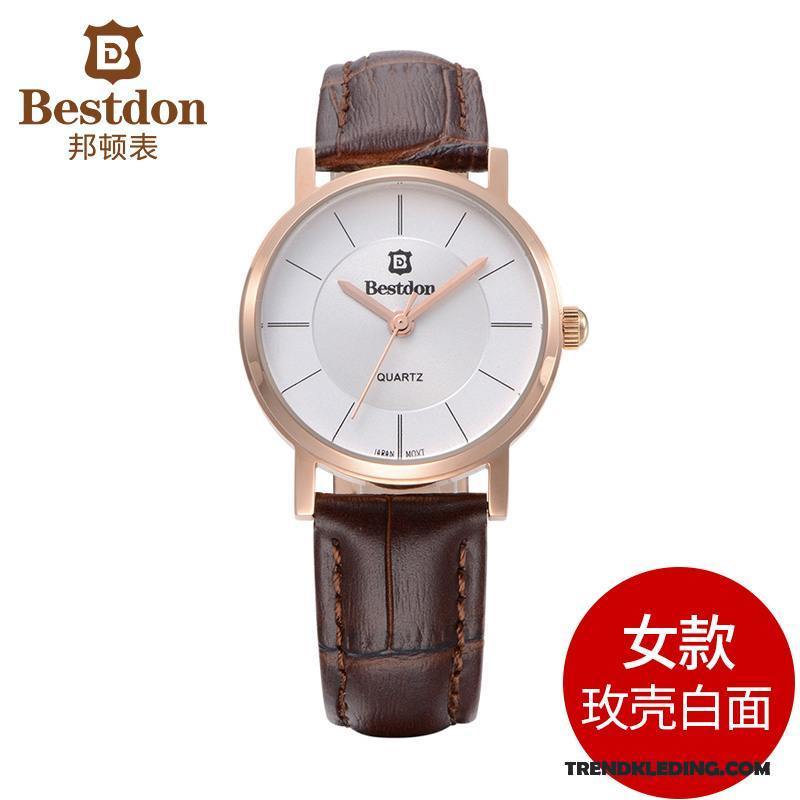 Horloge Heren Trend Eenvoudig Waterdicht Casual Mode Quartz Horloge Wit Zwart