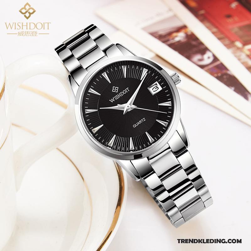 Horloge Heren Waterdicht Riem Mode Quartz Horloge Dames Trend Wit Zwart