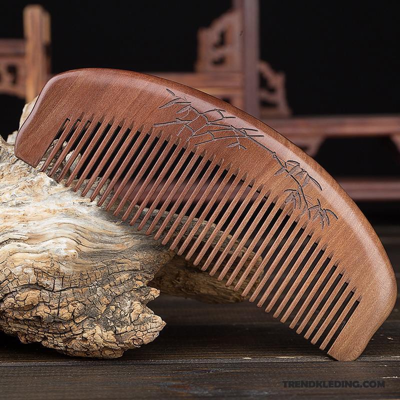 Kam Dames Zuiver Haarkam Lang Haar Echte Verdikken Perzik Hout