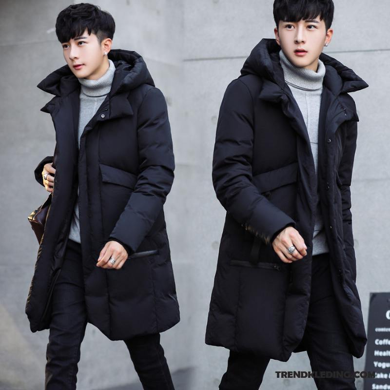 Katoenen Jas Heren Lang Winter Slim Fit 2018 Winter Kleding Dikke Legergroene