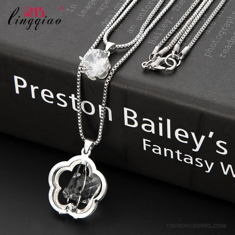 Ketting Dames Accessoires Lange Europa Eenvoudig Alle Wedstrijden Trui Wit