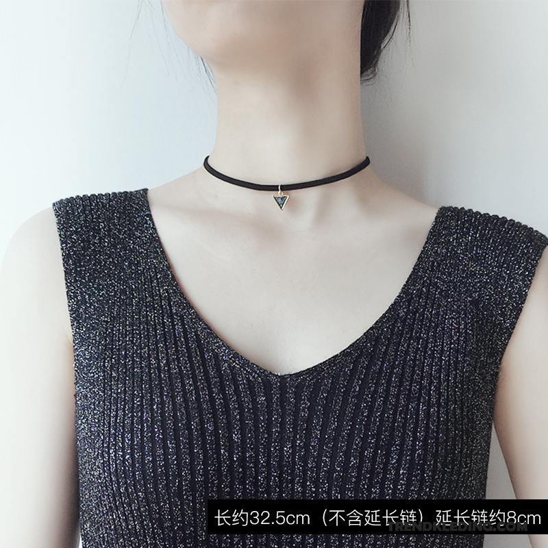 Ketting Dames Eenvoudig Kant Accessoires Korte Zwart