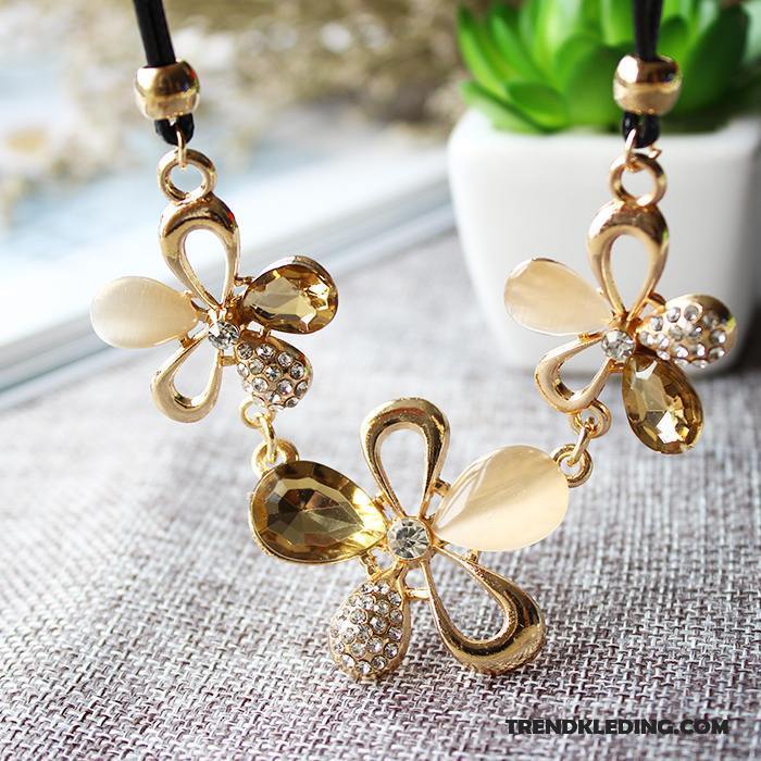 Ketting Dames Trui Korte Accessoires Herfst Parel Winter Goud
