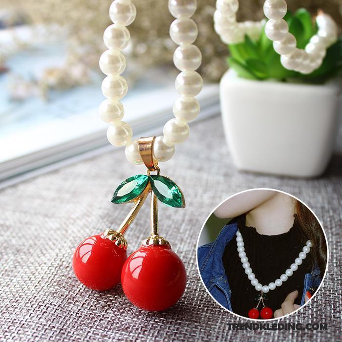 Ketting Dames Trui Korte Accessoires Herfst Parel Winter Goud
