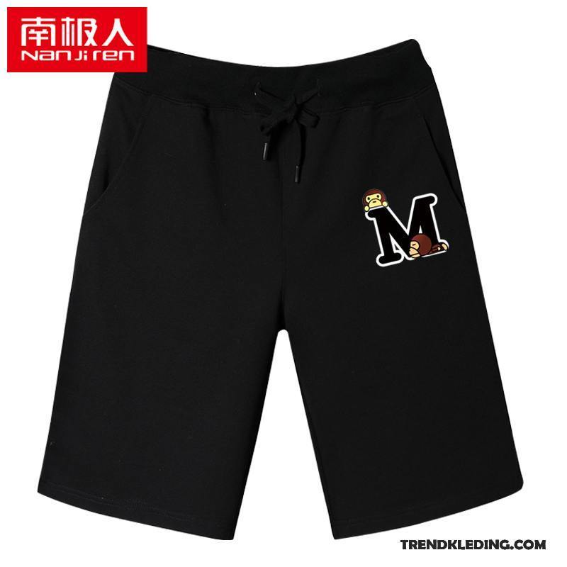 Korte Broek Heren Eenvoudige Sport Losse Running Mannelijk Casual Effen Kleur Grijs