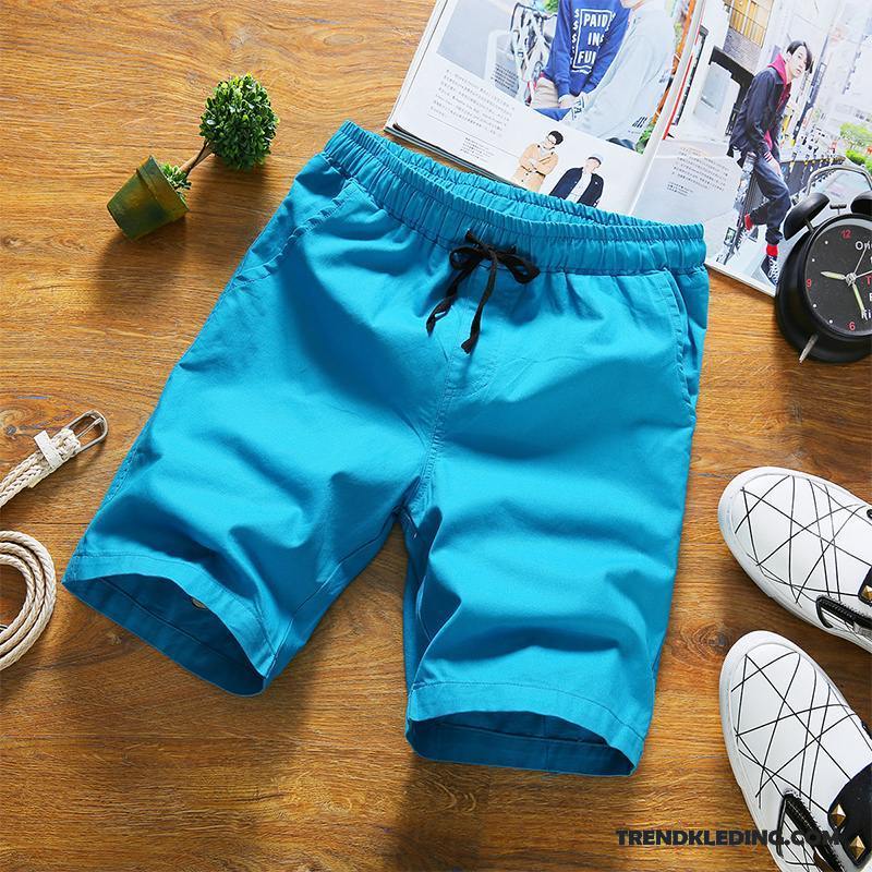 Korte Broek Heren Mannelijk Slim Fit Zomer Jeugd Grote Maten Trend Marineblauw