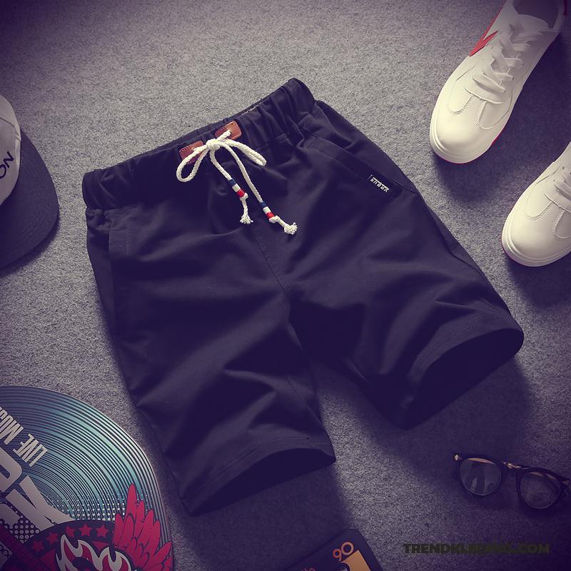 Korte Broek Heren Strand Dunne Zomer Trend Joggingbroek Snel Droog Zandkleur Zwart