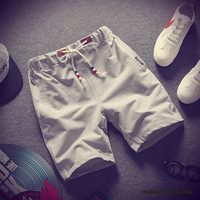 Korte Broek Heren Strand Dunne Zomer Trend Joggingbroek Snel Droog Zandkleur Zwart