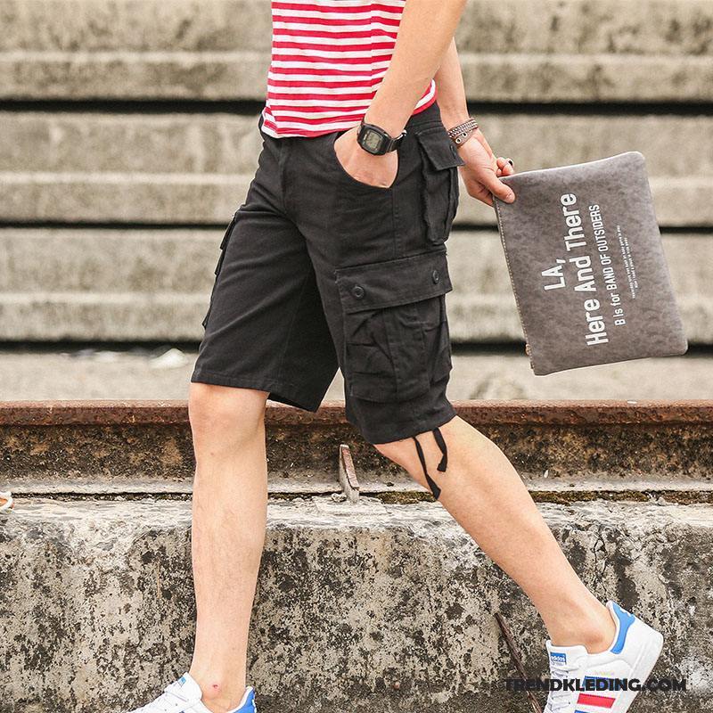 Korte Broek Heren Zomer Meer Zakken Cargo Trend Mannelijk Casual Broek Camouflage Kaki Zandkleur