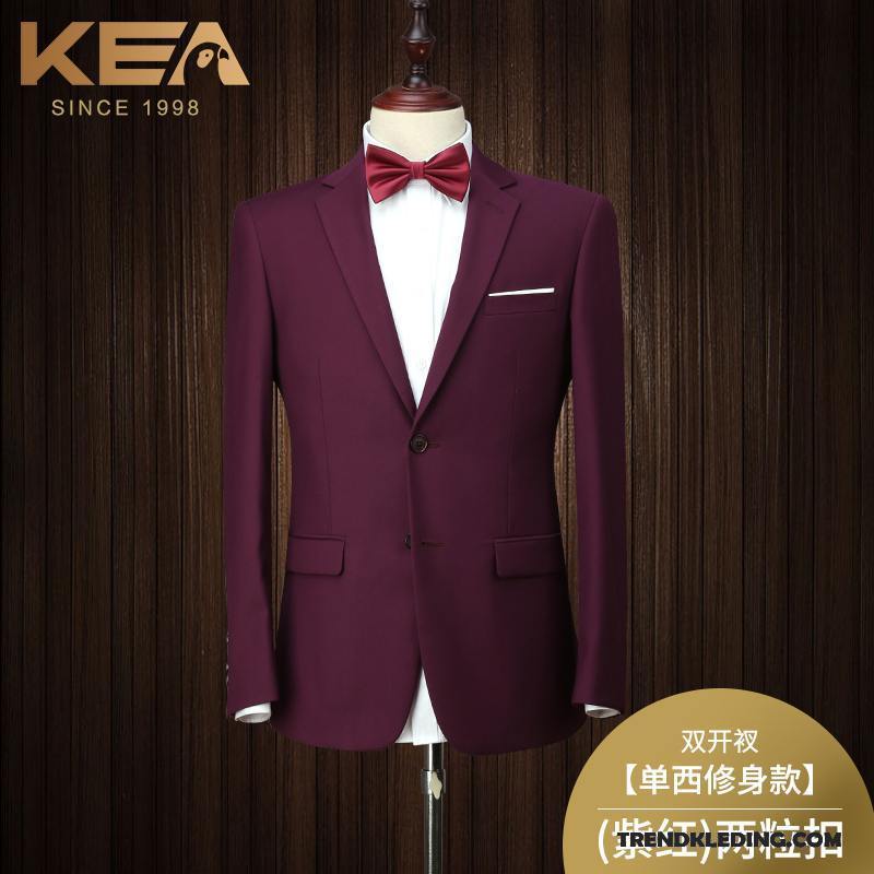 Kostuum Pak Heren Jasje Jeugd Casual Bedrijf Blazer Slim Fit Zwart