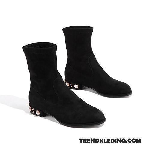 Laarsjes Dames Herfst Suede Korte Laarzen Plat Vrouwen Schoenen Grijs