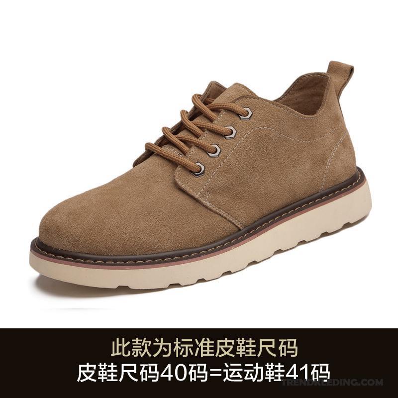 Laarzen Heren Mannen Echt Leer Cargo Schoenen Casual Student Kaki
