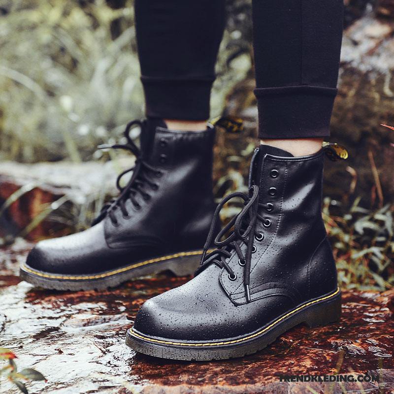 Laarzen Heren Pluche Mannen Schoenen Martin Laarzen Winter Echt Leer Rood