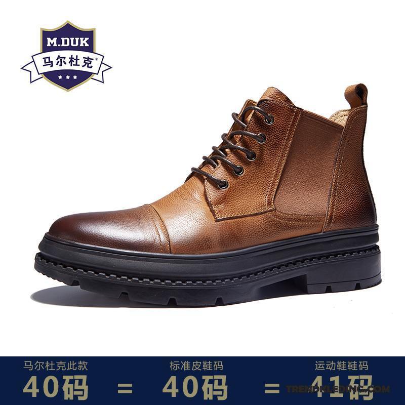 Laarzen Heren Verhogende Martin Laarzen Mannen Casual Werkschoenen Dikke Zool Grijs