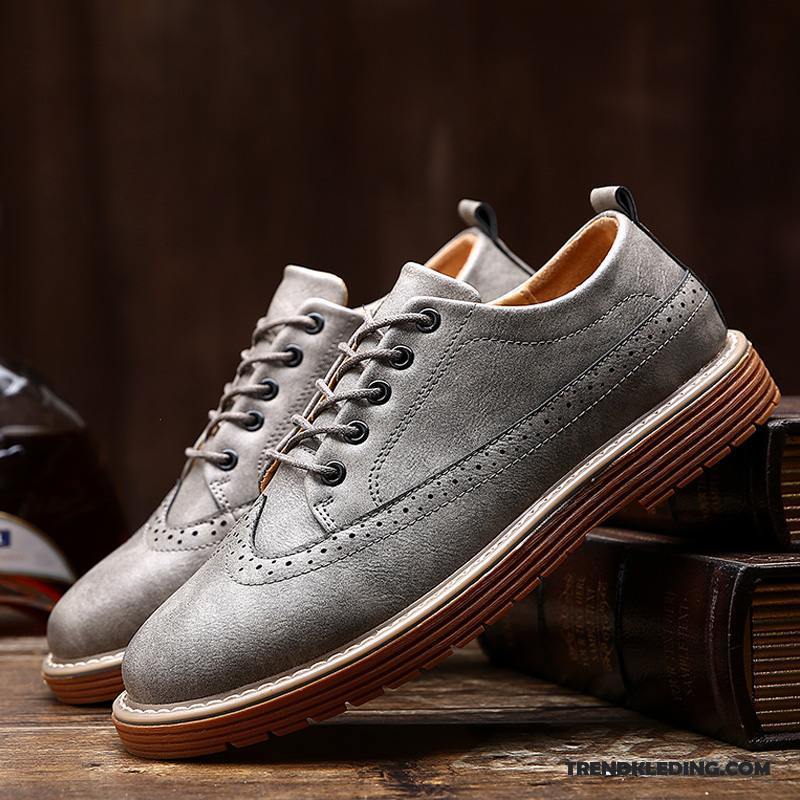 Leren Schoenen Heren Casual Student Trend Mannen Alle Wedstrijden Zomer Grijs