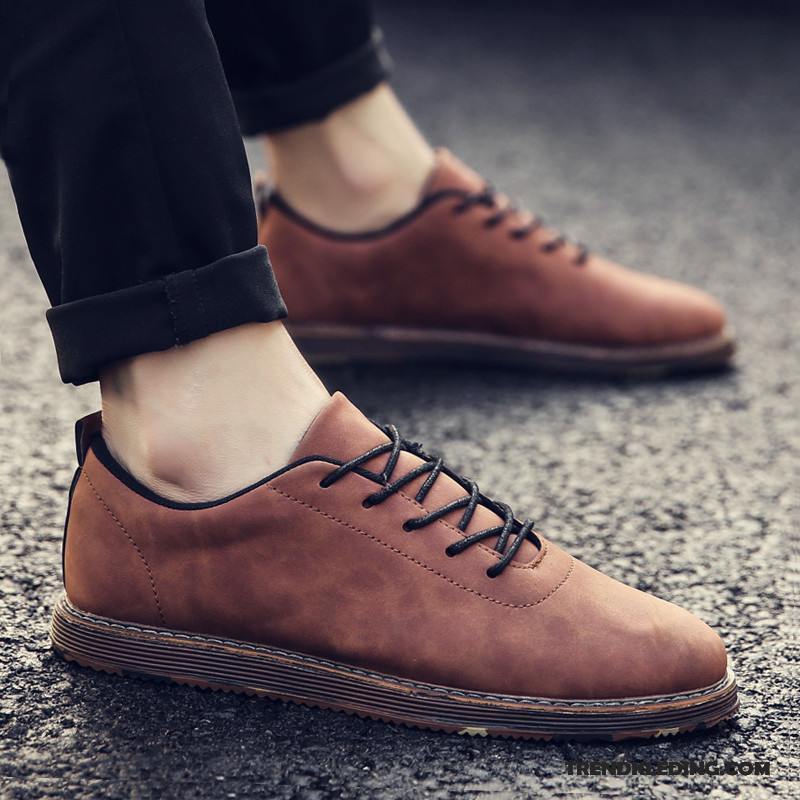 Leren Schoenen Heren Casual Student Trend Mannen Alle Wedstrijden Zomer Grijs