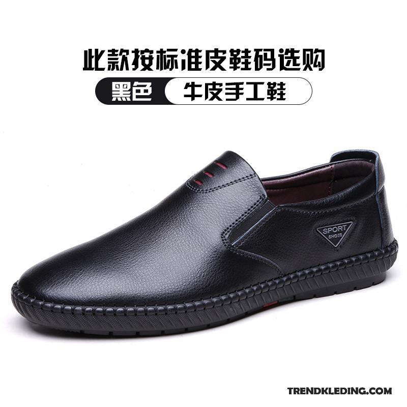 Leren Schoenen Heren Echt Leer Mannen Ademende Voorjaar Zachte Zolen Slip On