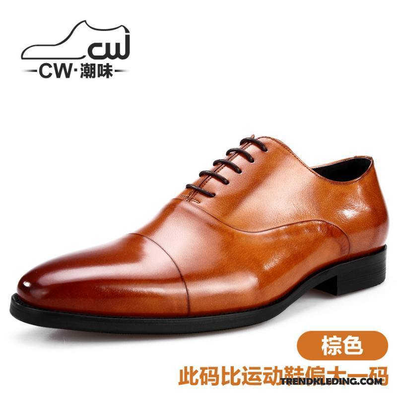 Leren Schoenen Heren Mannen Leer Trend Groot Brits Bedrijf Zwart