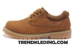 Leren Schoenen Heren Outdoor Dikke Zool Groot Echt Leer Brits Laag Bruine