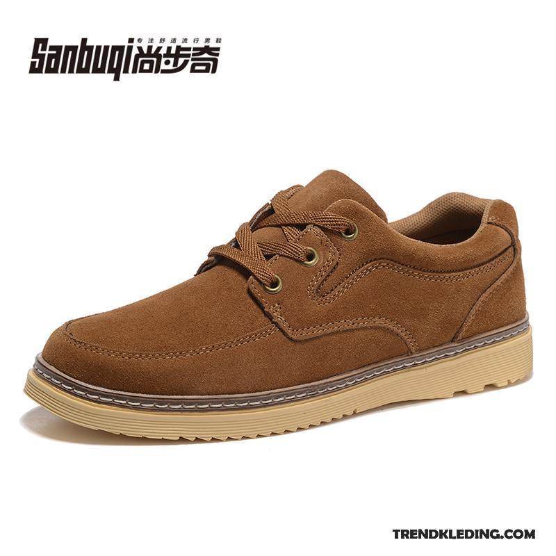 Leren Schoenen Heren Trend Zomer Skateboard Schoenen Brits Casual Alle Wedstrijden Bruine