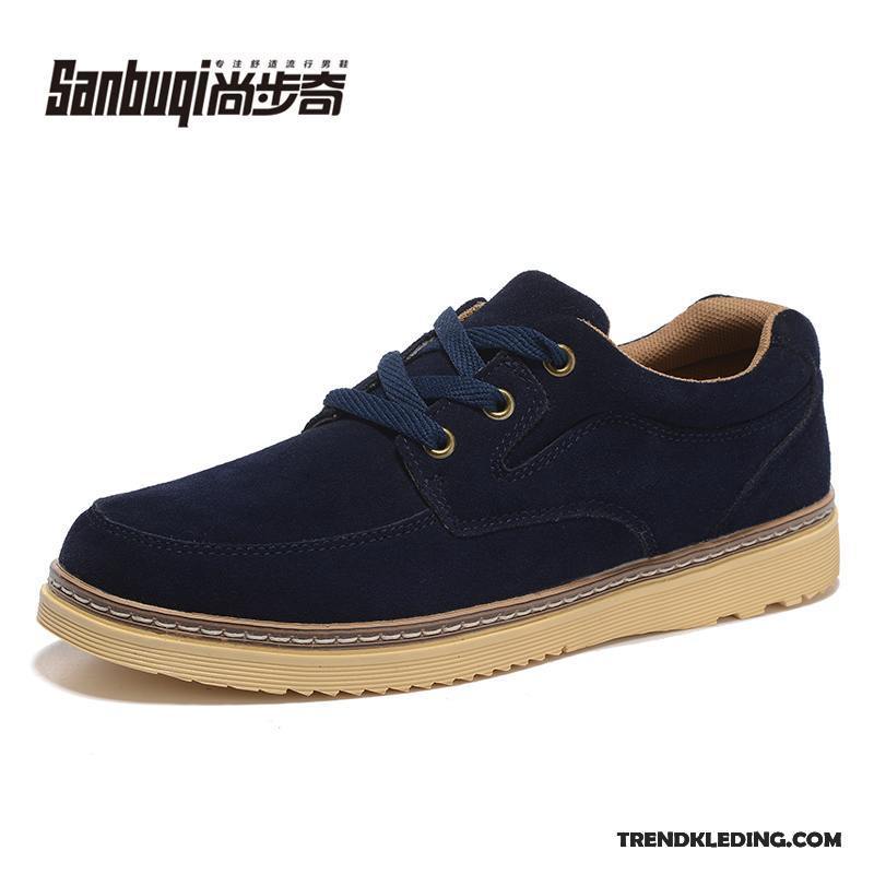 Leren Schoenen Heren Trend Zomer Skateboard Schoenen Brits Casual Alle Wedstrijden Bruine