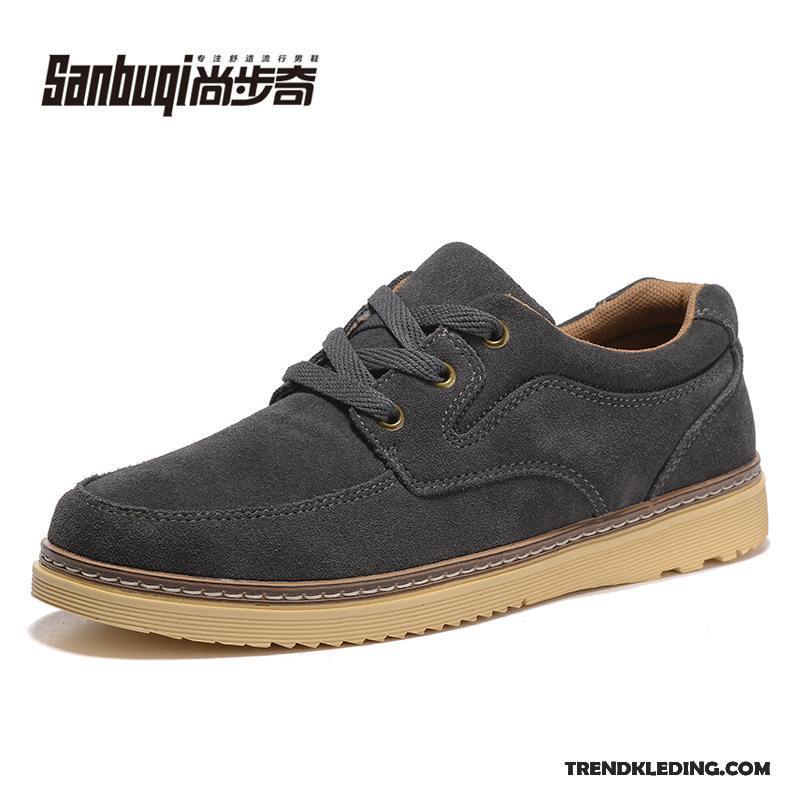 Leren Schoenen Heren Trend Zomer Skateboard Schoenen Brits Casual Alle Wedstrijden Bruine