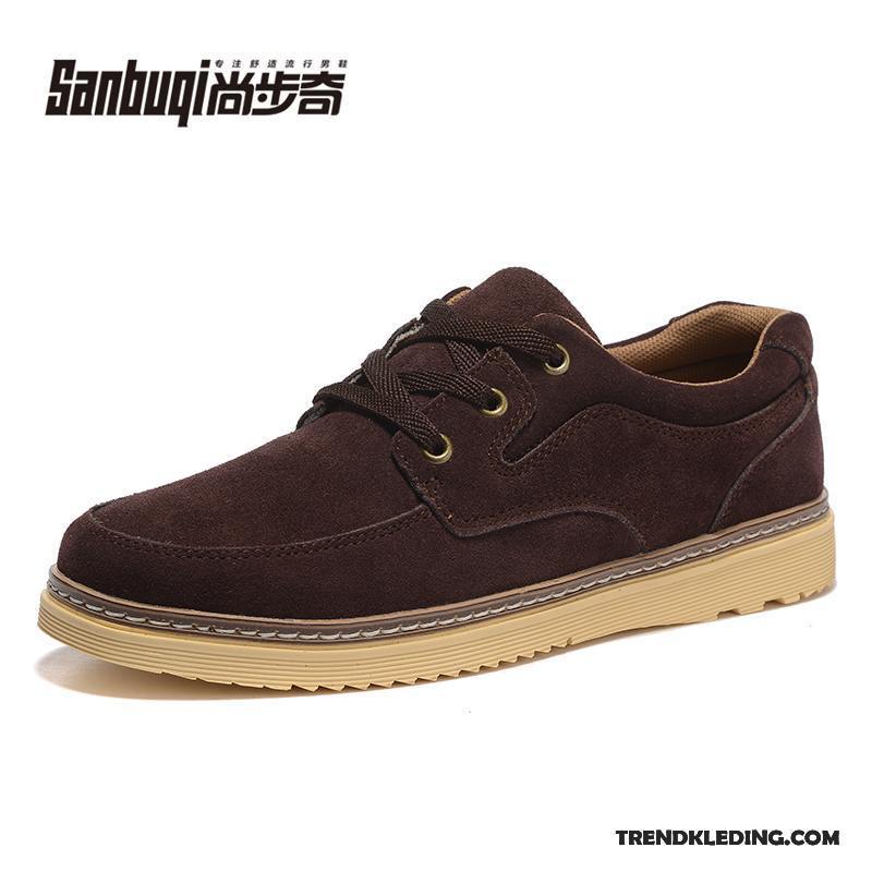 Leren Schoenen Heren Trend Zomer Skateboard Schoenen Brits Casual Alle Wedstrijden Bruine