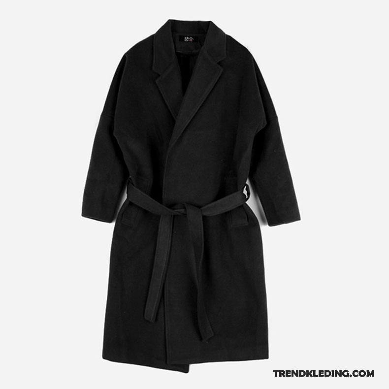 Mantel Heren Winter Jas Trenchcoat Overjas Jas Wol Wollen Doek Kaki