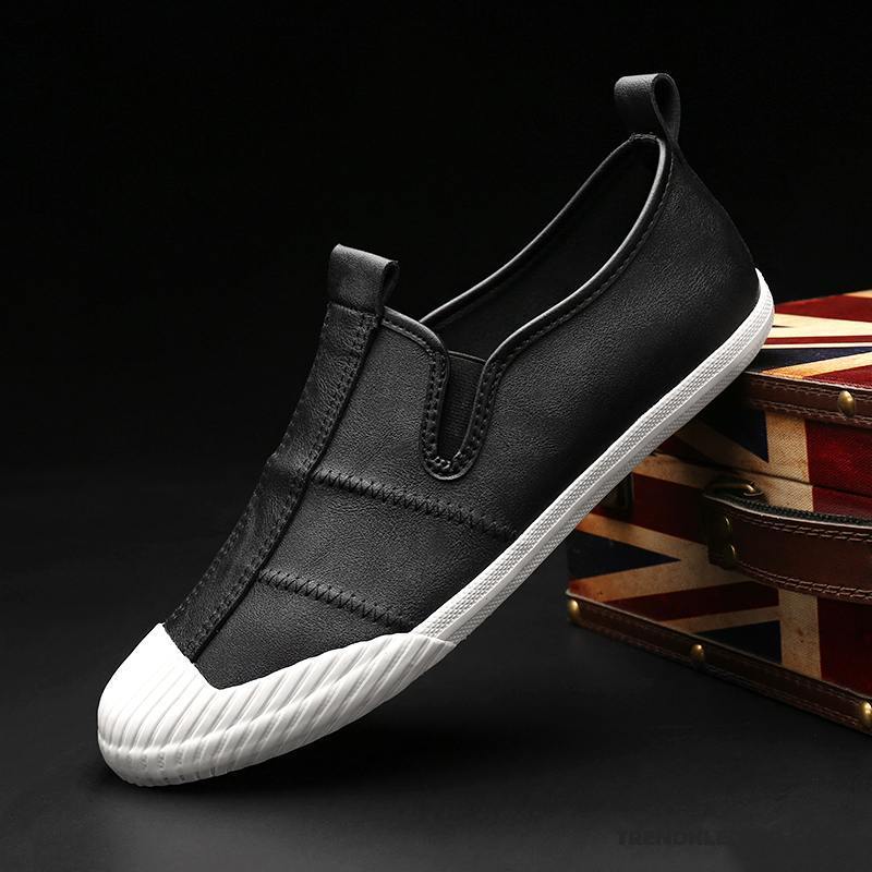 Mocassins Heren 2018 Casual Leren Schoenen Slip On Leer Mannen Zwart