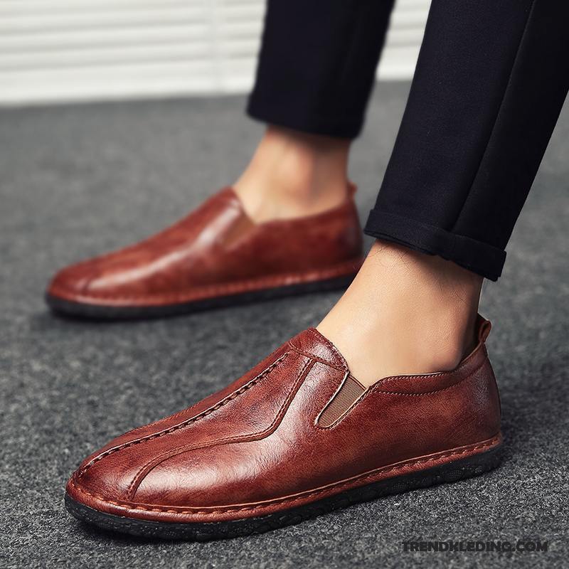 Mocassins Heren Bootschoenen Alle Wedstrijden Slip On Leren Schoenen Casual 2018 Zwart