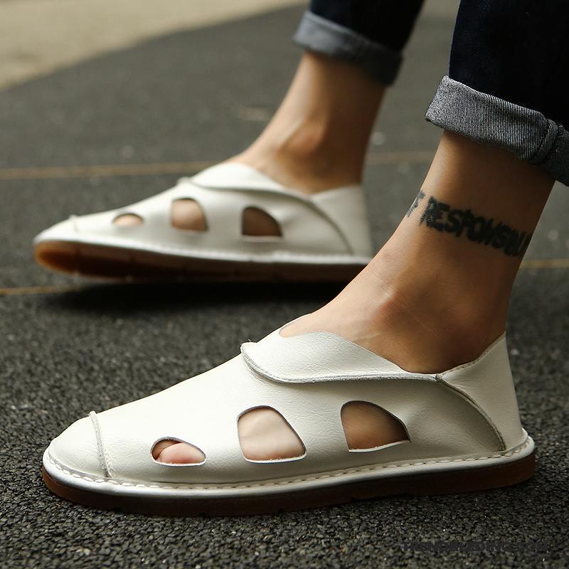 Mocassins Heren Bootschoenen Brits Leren Schoenen Ademende Zomer Trend Bruine