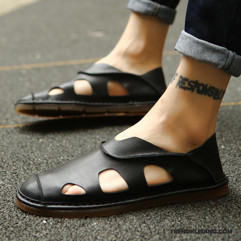 Mocassins Heren Bootschoenen Brits Leren Schoenen Ademende Zomer Trend Bruine