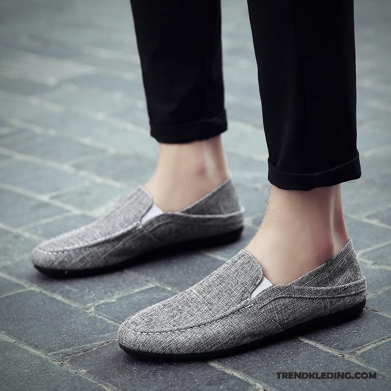 Mocassins Heren Bootschoenen Trend Slip On Mannen Textiel Zomer Lichtblauw