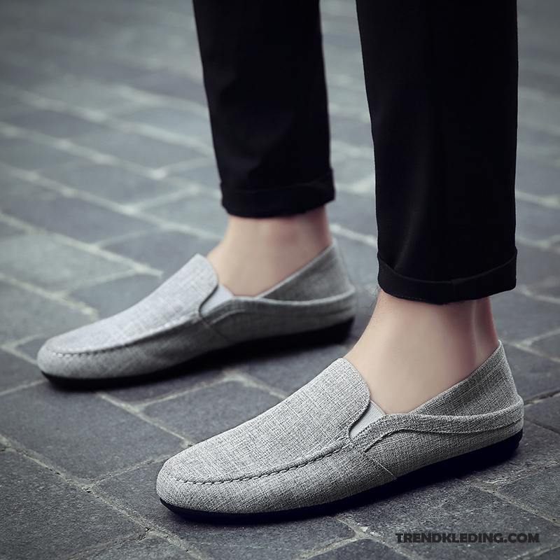 Mocassins Heren Bootschoenen Trend Slip On Mannen Textiel Zomer Lichtblauw