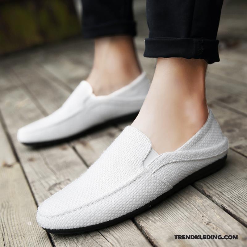 Mocassins Heren Bootschoenen Trend Slip On Mannen Textiel Zomer Lichtblauw