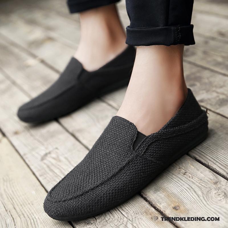 Mocassins Heren Bootschoenen Trend Slip On Mannen Textiel Zomer Lichtblauw